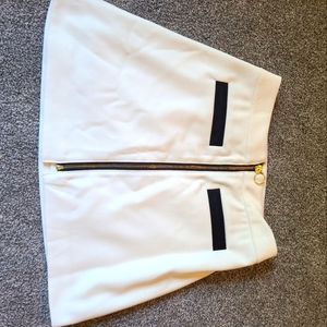 White zip mini skirt